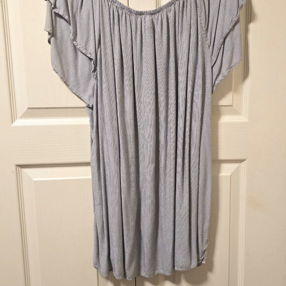 3x Blue striped shoulder shirt - Picture 1 of 4
